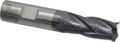 Accupro - 3/4" Diam, Coarse Pitch, 1-5/8" LOC, 4 Flute Solid Carbide Roughing Square End Mill - AlTiN Finish, 4" OAL, 3/4" Shank Diam, Single End, Centercutting, 30° Helix - USA Tool & Supply