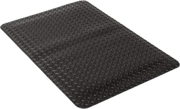 Wearwell - 3' Long x 2' Wide, Dry Environment, Anti-Fatigue Matting - Black, Vinyl with Urethane Sponge Base, Beveled on 4 Sides - USA Tool & Supply