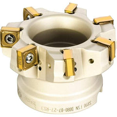 Iscar - 2" Cut Diam, 3/4" Arbor Hole, 0.354" Max Depth of Cut, 88° Indexable Chamfer & Angle Face Mill - 5 Inserts, OXMT 0507\xB6S890 SN.U 1305 Insert, Right Hand Cut, 5 Flutes, Series Helido - USA Tool & Supply