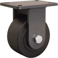 Hamilton - 6" Diam x 3" Wide x 8" OAH Top Plate Mount Rigid Caster - Nylon, 4,000 Lb Capacity, Sealed Precision Ball Bearing, 5-1/4 x 7-1/4" Plate - USA Tool & Supply