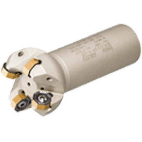 Iscar - 1-1/2" Cut Diam, 0.49" Max Depth of Cut, 1-1/2" Shank Diam, 9.84" OAL, Indexable Square Shoulder Helical End Mill - T490 LN.. 1306 Inserts, Cylindrical Shank, 90° Lead Angle, Through Coolant, Series Helitang - USA Tool & Supply