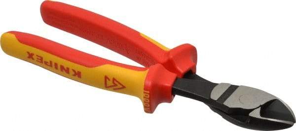 Knipex - 8" OAL, 5/32" Capacity, Diagonal Cutter - 7/8" Jaw Length x 1-1/8" Jaw Width - USA Tool & Supply