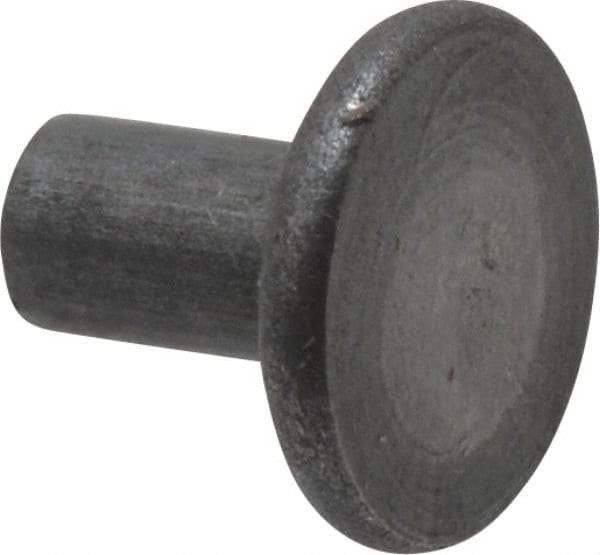 RivetKing - 0.091" Body Diam, Flat Steel Tinners Solid Rivet - 0.166" Length Under Head - USA Tool & Supply