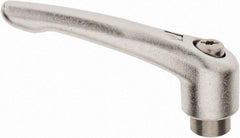 KIPP - 1/2-13, 19mm Hub Diam, Stainless Steel Female Threaded Insert Adjustable Clamping Handle - 109mm OAL, 63mm High, 17mm Hole Depth - USA Tool & Supply