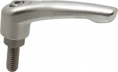 KIPP - 5/16-18, 17/32" Hub Diam, Stainless Steel Threaded Stud Adjustable Clamping Handle - 20mm Stud Length, 74.5mm OAL, 42.5mm High - USA Tool & Supply