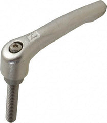 KIPP - 5/16-18, 17/32" Hub Diam, Stainless Steel Threaded Stud Adjustable Clamping Handle - 40mm Stud Length, 74.5mm OAL, 42.5mm High - USA Tool & Supply