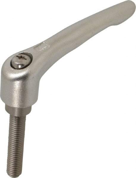 KIPP - M12 x 1.75, 3/4" Hub Diam, Stainless Steel Threaded Stud Adjustable Clamping Handle - 60mm Stud Length, 109mm OAL, 63mm High - USA Tool & Supply