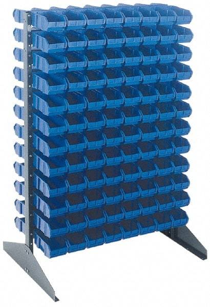 Quantum Storage - 500 Lb Capacity, 25" Deep x 36" Wide x 53" High, Steel Pick Rack - 2 Sides, 48 Red Polyethylene/Polypropylene Bins - USA Tool & Supply