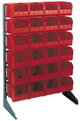 Quantum Storage - 250 Lb Capacity, 15" Deep x 36" Wide x 53" High, Steel Pick Rack - 1 Side, 96 Blue Polyethylene/Polypropylene Bins - USA Tool & Supply