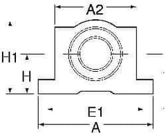 Thomson Industries - 40mm Inside Diam, 13,700 Lbs. Dynamic Capacity, Open Single Pillow Block Linear Bearing - 77mm Overall Height x 108" Overall Width, 58mm Btw Mount Hole Centers - USA Tool & Supply