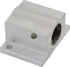 Thomson Industries - 3/8" Inside Diam, 100/200 Lbs. Dynamic Capacity, Closed Single Pillow Block Linear Bearing - 0.94" Overall Height x 1-3/4" Overall Width - USA Tool & Supply