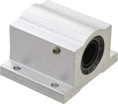 Thomson Industries - 1/2" Inside Diam, 255/510 Lbs. Dynamic Capacity, Closed Single Pillow Block Linear Bearing - 1-1/4" Overall Height x 2" Overall Width - USA Tool & Supply
