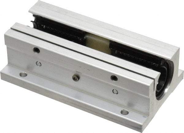 Thomson Industries - 1/2" Inside Diam, 180/360 Lbs. Dynamic Capacity, Open Twin Pillow Block Linear Bearing - 1.13" Overall Height x 2" Overall Width - USA Tool & Supply