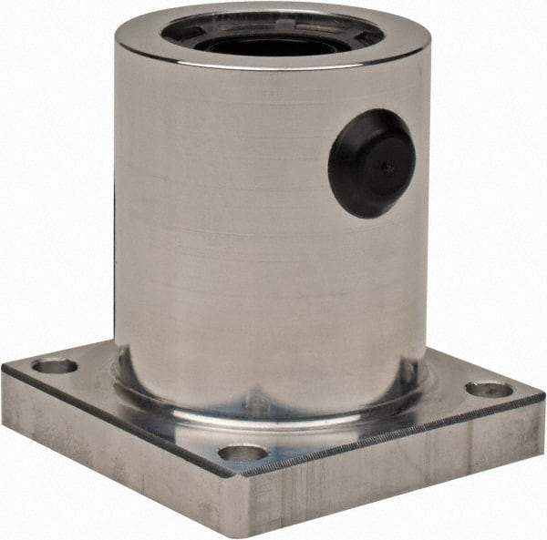 Thomson Industries - 1-1/4" Inside Diam, 255/510 Lbs. Dynamic Capacity, Single Flanged Pillow Block Linear Bearing - 1.63" Overall Width - USA Tool & Supply