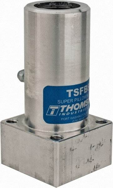 Thomson Industries - 1-3/4" Inside Diam, 1130/2260 Lbs. Dynamic Capacity, Twin Flanged Pillow Block Linear Bearing - 2.38" Overall Width - USA Tool & Supply