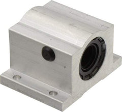 Thomson Industries - 5/8" Inside Diam, 620/1240 Lbs. Dynamic Capacity, Closed Single Pillow Block Linear Bearing - 1.63" Overall Height x 2-1/2" Overall Width - USA Tool & Supply