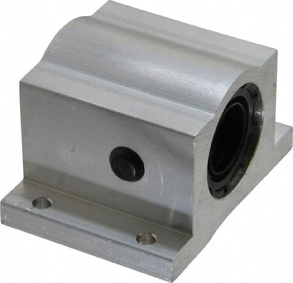 Thomson Industries - 3/4" Inside Diam, 1130/2260 Lbs. Dynamic Capacity, Closed Single Pillow Block Linear Bearing - 1-3/4" Overall Height x 2-3/4" Overall Width - USA Tool & Supply