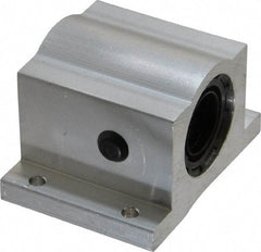 Thomson Industries - 3/4" Inside Diam, 1130/2260 Lbs. Dynamic Capacity, Closed Single Pillow Block Linear Bearing - 1-3/4" Overall Height x 2-3/4" Overall Width - USA Tool & Supply