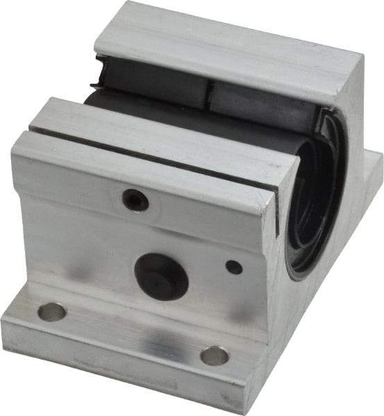 Thomson Industries - 3/4" Inside Diam, 1130/2260 Lbs. Dynamic Capacity, Open Single Pillow Block Linear Bearing - 1.56" Overall Height x 2-3/4" Overall Width - USA Tool & Supply