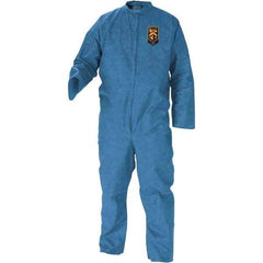 KleenGuard - Size XL SMS General Purpose Coveralls - Blue, Zipper Closure, Open Cuffs, Open Ankles, Serged Seams - USA Tool & Supply