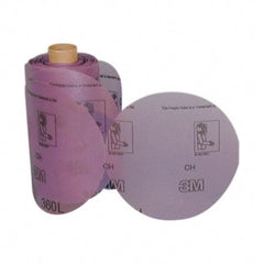 3M - 5" Diam, 800 Grit Aluminum Oxide Adhesive PSA Disc - Super Fine Grade, Purple, Film Backing, Flexible, Use with Random Orbital Sanders - USA Tool & Supply