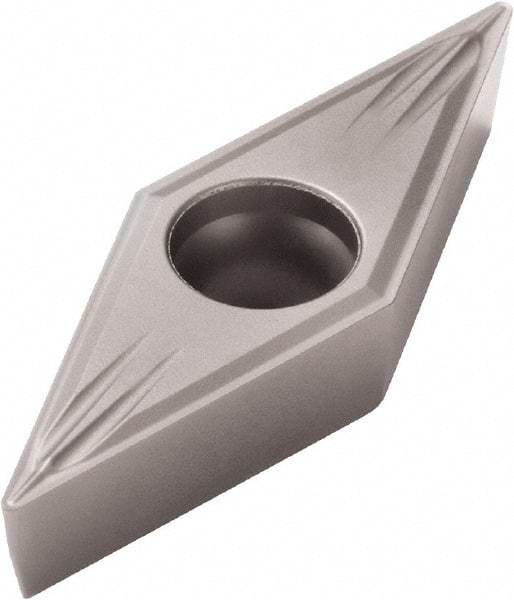 Seco - VBMT332 MF2 Grade TP1020 Cermet Turning Insert - Uncoated, 35° Diamond, 3/8" Inscr Circle, 3/16" Thick, 1/32" Corner Radius - USA Tool & Supply