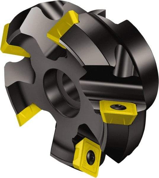 Sandvik Coromant - 125mm Cut Diam, 38.1mm Arbor Hole, 6mm Max Depth of Cut, 45° Indexable Chamfer & Angle Face Mill - 8 Inserts, R245-12T3.. Insert, Right Hand Cut, Series CoroMill 245 - USA Tool & Supply