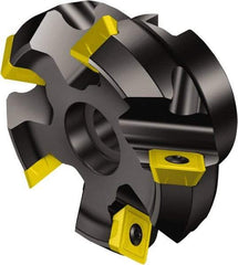 Sandvik Coromant - 160mm Cut Diam, 50.8mm Arbor Hole, 10mm Max Depth of Cut, 45° Indexable Chamfer & Angle Face Mill - 6 Inserts, R245-18T6.. Insert, Right Hand Cut, Series CoroMill 245 - USA Tool & Supply