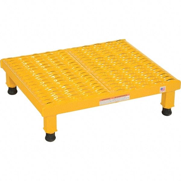 Vestil - 5" High x 19" Wide x 24" Deep, Yellow Step Stand - Steel, 500 Lb Capacity - USA Tool & Supply