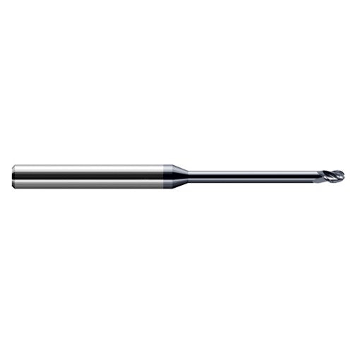 ‎3/32″ Dia. × 1/8″ Shank × 0.139″ DOC × 2-1/2″ OAL, Carbide AlTiN, Stub , 3 Flute, Ballnose End Mill - Exact Industrial Supply