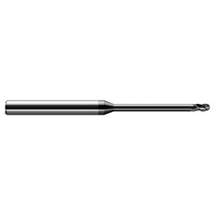 ‎0.01″ Dia. × 1/8″ Shank × 1/64″ DOC × 2-1/2″ OAL, Carbide DLC, Stub , 3 Flute, Ballnose End Mill - Exact Industrial Supply