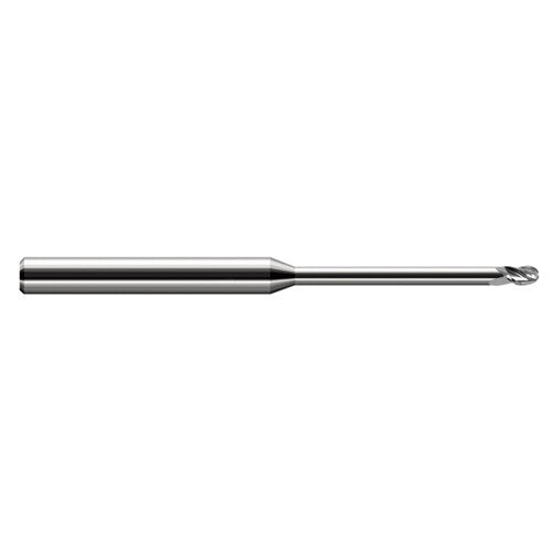 ‎0.1″ Dia. × 1/8″ Shank × 0.15″ DOC × 2-1/2″ OAL, Carbide Uncoated, Stub , 3 Flute, Ballnose End Mill