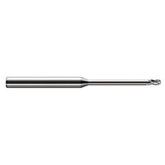 ‎1/8″ Dia. × 1/8″ Shank × 3/16″ DOC × 2-1/2″ OAL, Carbide Uncoated, Stub , 3 Flute, Ballnose End Mill