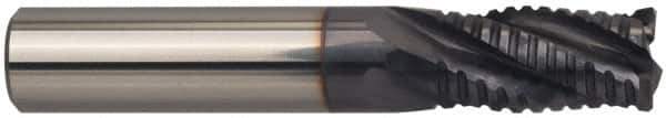 Guhring - 5/8" Diam, Fine Pitch, 1-1/4" LOC, 4 Flute Solid Carbide Roughing Square End Mill - FIREX Finish, 3-1/2" OAL, 5/8" Shank Diam, Single End, Centercutting - USA Tool & Supply