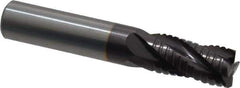 Guhring - 1/2" Diam, Fine Pitch, 1" LOC, 4 Flute Solid Carbide Roughing Square End Mill - FIREX Finish, 3" OAL, 1/2" Shank Diam, Single End, Centercutting - USA Tool & Supply