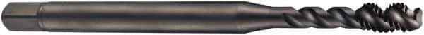 DORMER - M2.5x0.45 Metric Coarse 3 Flute 6H Bottoming Spiral Flute Tap - Cobalt, Oxide Finish, 50mm OAL, Right Hand Flute, Right Hand Thread, Series EX016H - USA Tool & Supply