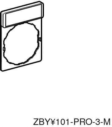 Square D - Rectangular, Legend Plate - Emergency Stop - Red Background, White Letters, 30mm Wide x 40mm High - USA Tool & Supply