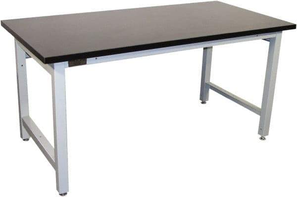 Proline - 60 Wide x 30" Deep x 36" High, Chem-Guard Workbench - Adjustable Height Legs, Blue - USA Tool & Supply