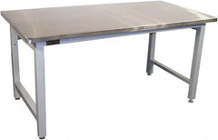 Proline - 60 Wide x 30" Deep x 36" High, Stainless Steel Workbench - Adjustable Height Legs, Gray - USA Tool & Supply