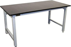 Proline - 60 Wide x 30" Deep x 36" High, Chem-Guard Workbench - Adjustable Height Legs, Gray - USA Tool & Supply