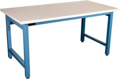 Proline - 60 Wide x 30" Deep x 36" High, Static Dissipative Workbench - Adjustable Height Legs, Blue - USA Tool & Supply