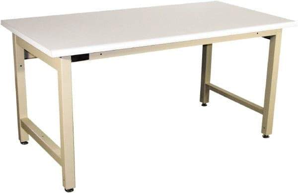 Proline - 60 Wide x 30" Deep x 36" High, Static Dissipative Workbench - Adjustable Height Legs, Beige - USA Tool & Supply