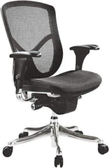 ALERA - 18-3/8 to 23" High Mid Back Chair - 28" Wide x 29-1/8" Deep, Breathable-A-Grade Black Mesh Seat, Black - USA Tool & Supply