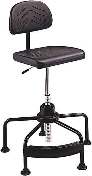 Safco - 17 to 35" High Industrial Chair - 25" Wide x 24" Deep, Polyurethane Seat, Black - USA Tool & Supply