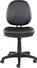 ALERA - 18-3/4 to 23-1/2" High Task Chair - 19" Wide x 25-3/4" Deep, Leather Seat, Black - USA Tool & Supply