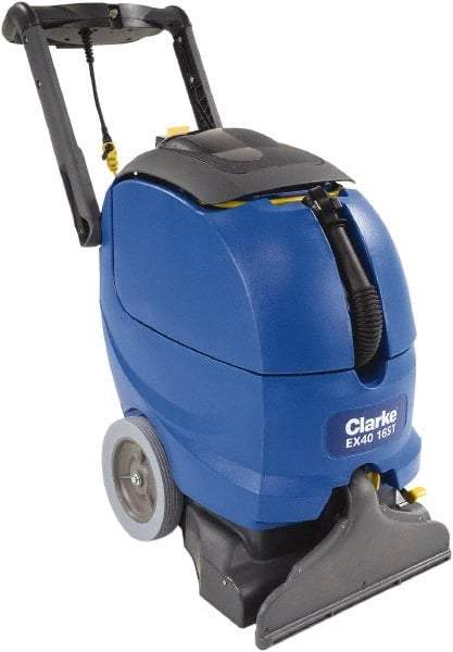 Clarke - 16" Cleaning Width, 120" Water Lift, Walk Behind Portable Carpet Extractor - 1.5 hp, 9 Gal Tank Capacity, 7 Gal Tank Recovery Capacity, 120 Pump psi - USA Tool & Supply