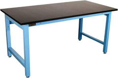 Proline - 60 Wide x 36" Deep x 36" High, Epoxy Resin Workbench - Adjustable Height Legs, Blue - USA Tool & Supply