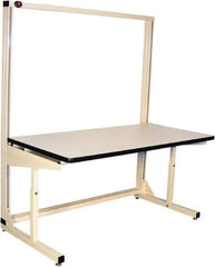 Proline - 60 Wide x 30" Deep x 36" High, Static Dissipative Workbench - Adjustable Height Legs, Beige - USA Tool & Supply