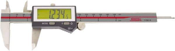 SPI - 0 to 8" Range 0.0005" Resolution, IP67 Electronic Caliper - Stainless Steel with 1.95" Stainless Steel Jaws, 0.0015" Accuracy - USA Tool & Supply