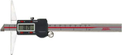 SPI - 0" to 6" Electronic Depth Gage - 0.001" Accuracy, 0.0005" Resolution, 4" Base Length - USA Tool & Supply